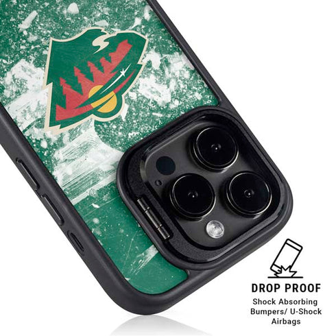 NHL Minnesota Wild Frozen iPhone 15 Pro Kickstand Case